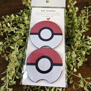 Pokémon Red and White Car Coasters